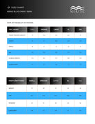 Neritic Diving  Open Cell Wetsuit - Blue Tribolite Camo Size Chart